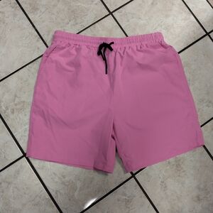 SHEIN Pink Swim Trunks Comfortable Drawstring Design